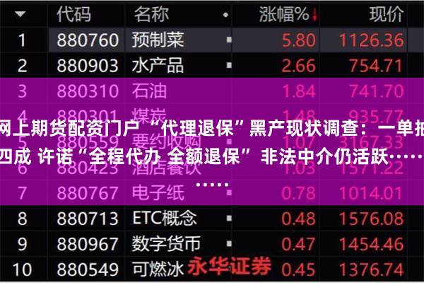 网上期货配资门户 “代理退保”黑产现状调查：一单抽四成 许诺“全程代办 全额退保” 非法中介仍活跃······