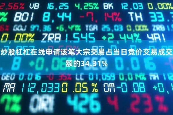 炒股杠杠在线申请该笔大宗交易占当日竞价交易成交额的34.31%