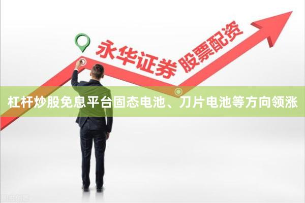 杠杆炒股免息平台固态电池、刀片电池等方向领涨