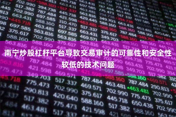 南宁炒股杠杆平台导致交易审计的可靠性和安全性较低的技术问题
