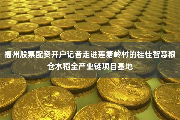 福州股票配资开户记者走进莲塘岭村的桂佳智慧粮仓水稻全产业